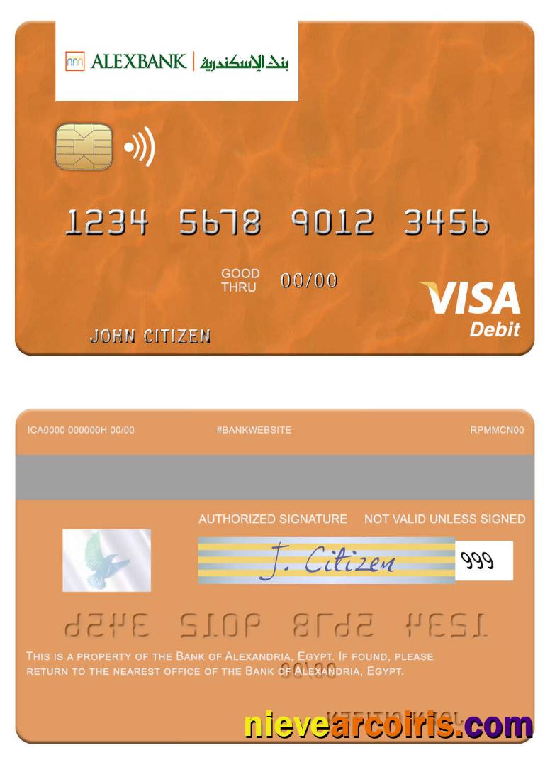 Egypt Bank of Alexandria visa debit card